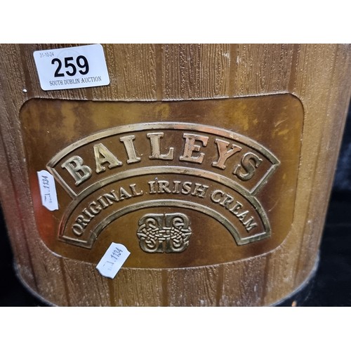 259 - A large Bailey's advertising lidded ice bucket in the form of a barrel.