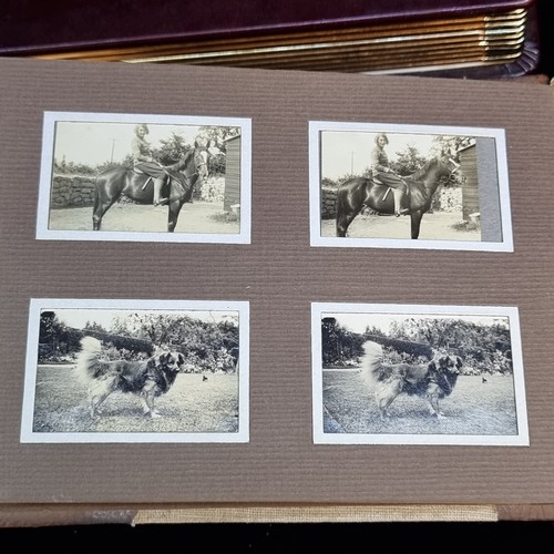 285 - Three vintage Photo albums. Two large ones with leather binding. All empty.