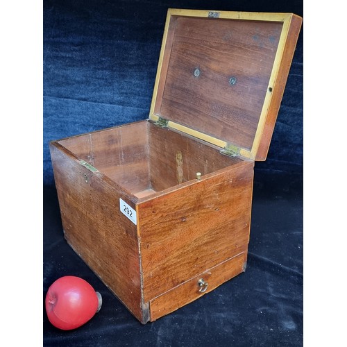 292 - A 19th century mahogany box possible used for a scientific instruments features a secret drawer to t... 