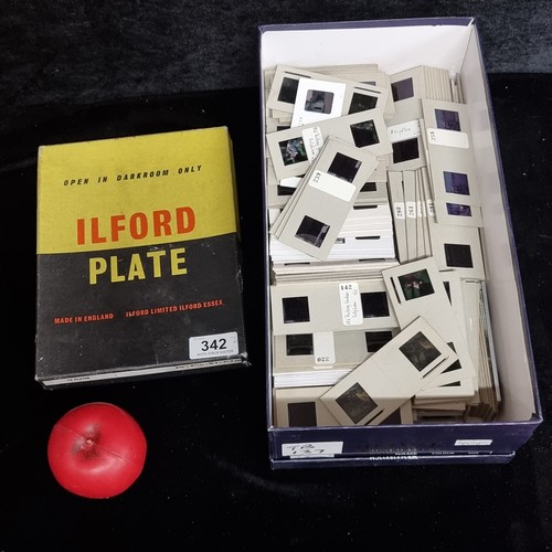 342 - A superb large selection of vintage photographic ephemera including a huge array of slides and a box... 