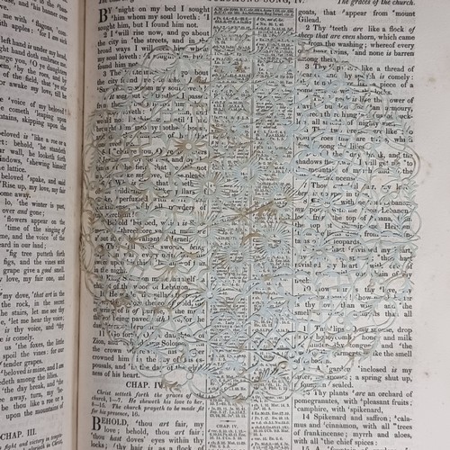 421 - Star Lot: A fabulous early 19th century antique book- Bagster's Comprehensive Bible containing the O... 