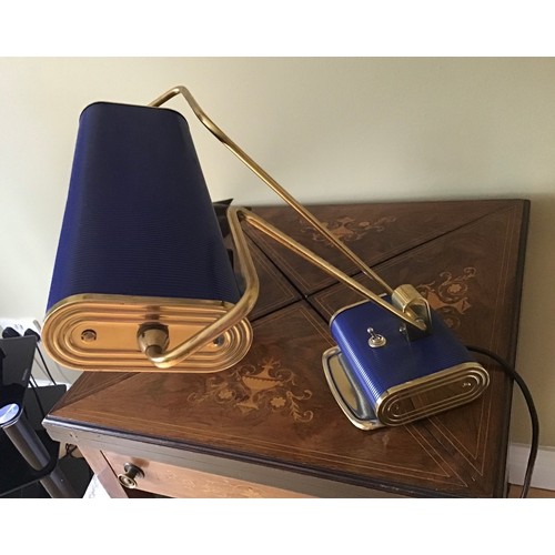 341 - Super Star Lot: An exceptional art deco genuine Eileen Gray No 71 desk lamp for Jumo, 1930s in a blu... 