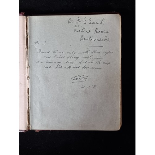 1093 - An antique Edwardian autograph album / journal  full of personal anecdotes, quotes and stories. Love... 