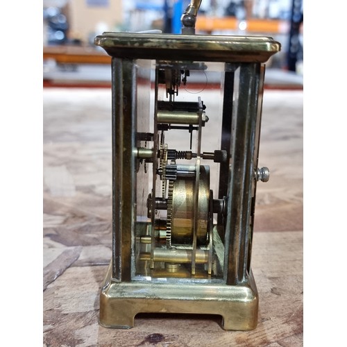 297 - A charming vintage mechanical brass French made Bayard 8 day carriage clock. Currently retailing for... 