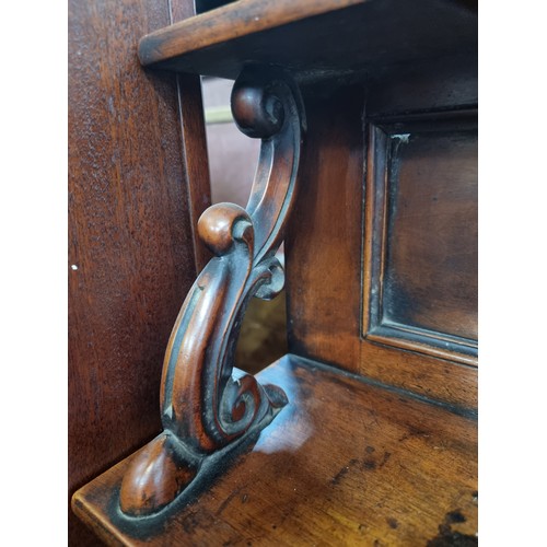 815 - Star lot : An Irish mid 19th century antique elaborate sideboard with lion paw feet, one pull out dr... 