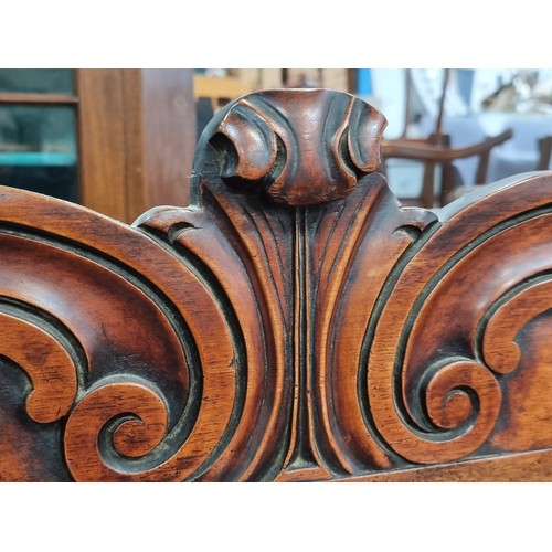 815 - Star lot : An Irish mid 19th century antique elaborate sideboard with lion paw feet, one pull out dr... 