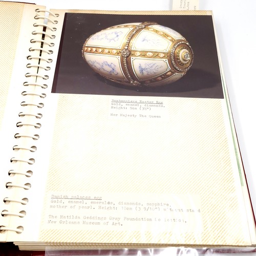 127 - A fully furnished photograph album depicting depicting Faberge jewellery items.