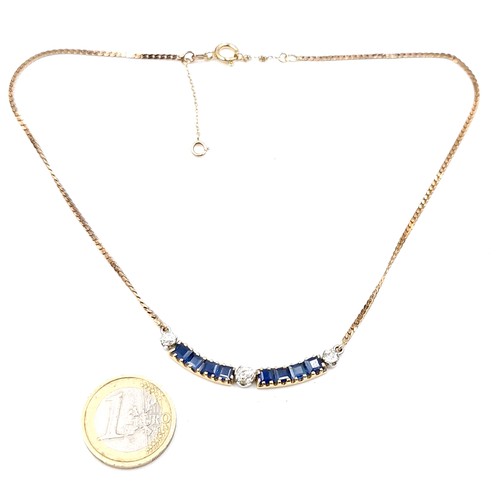 160 - Super Star lot : A super antique old gold diamond necklace with cylon sapphires presented on a 18ct ... 