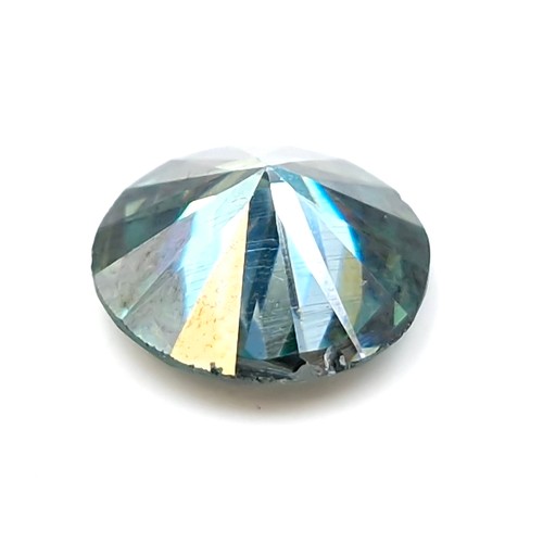 557 - A stunning Ocean blue round brilliant cut moissanite stone 1.52 carats from the IDT. Comes with cert... 