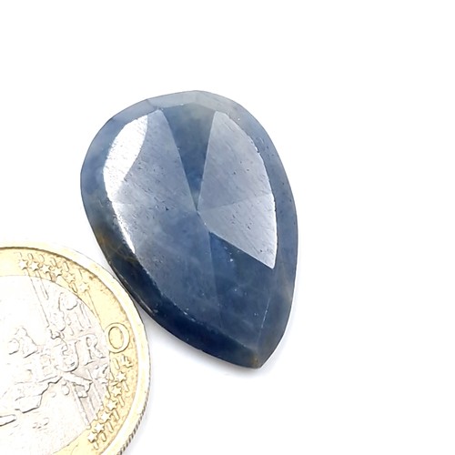 558 - Star Lot : A fabulous large natural blue sapphire in a pair mixed cut 25.77 carats from the Internat... 