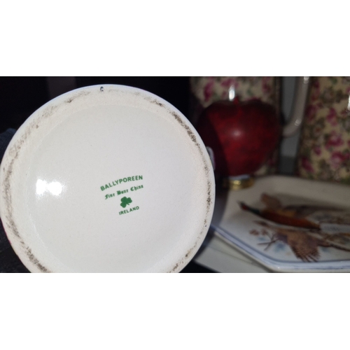 345 - Ballyporeen Fine Bone China collection features floral and pheasant motifs. It includes pitchers, ja... 