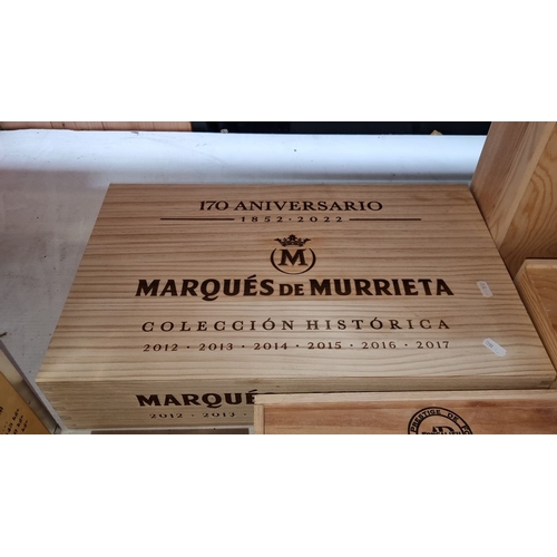 360 - Collection of wooden wine and gin boxes, featuring Marqués de Murrieta 170 Aniversario and Catena Al... 