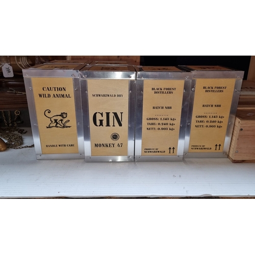 360 - Collection of wooden wine and gin boxes, featuring Marqués de Murrieta 170 Aniversario and Catena Al... 