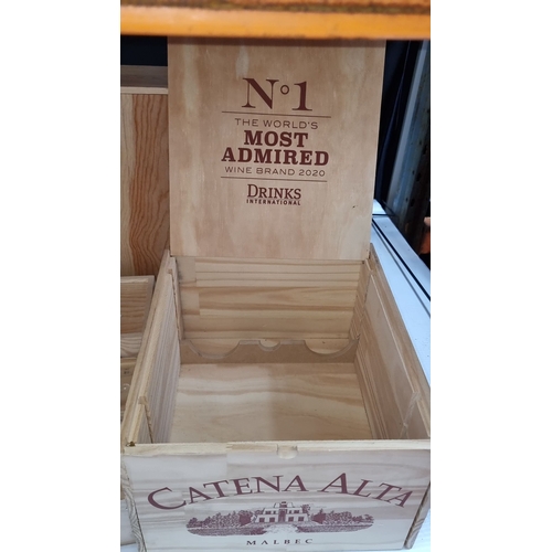 360 - Collection of wooden wine and gin boxes, featuring Marqués de Murrieta 170 Aniversario and Catena Al... 