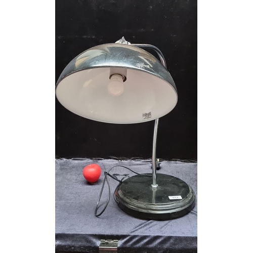 372 - Collins Industrial table Lamp, black, with adjustable chrome neck. Model MK9 2NW. Max 42W ES GLS bul... 