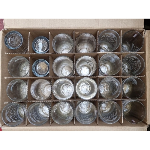 387 - Box of 24 Heineken branded pint glasses, featuring iconic logo design.