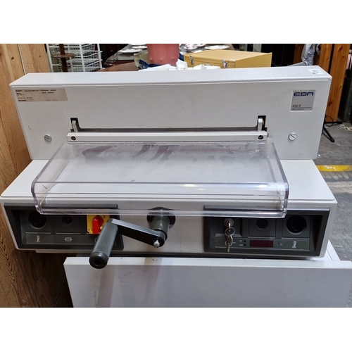 418 - Star lot : A heavy duty EBA 435 E large format paper cutter, made in Germany, model assembled in Dec... 