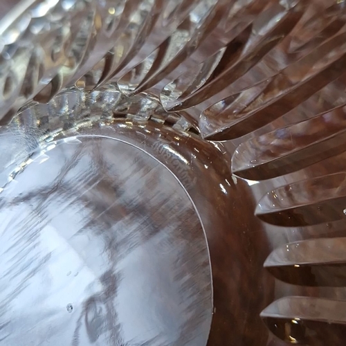 434 - A large Waterford crystal bowl with intricate diamond pattern and starburst motif, marked Waterford ... 