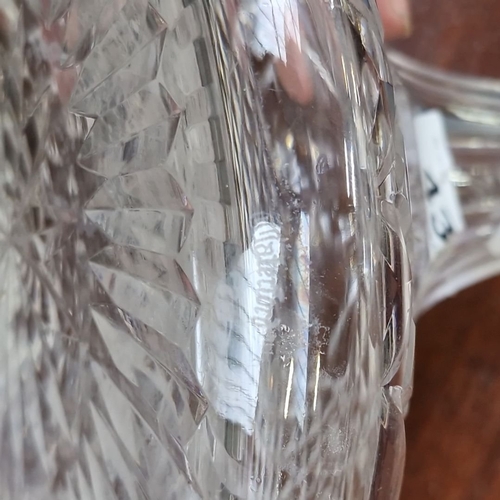 435 - Pair of Waterford crystal decanters with traditional diamond-cut patterns.