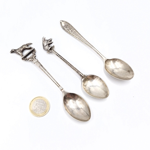 514 - Three very interesting sterling silver teaspoons. One a Georgian example hallmarked Birmingham toget... 