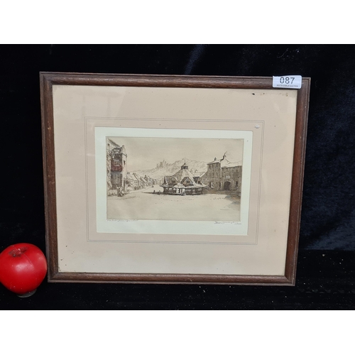 87 - Star Lot: An original etching by E.J Maybery (1887 - 1964) titled 'Old Market Place Dunster'. Signed... 