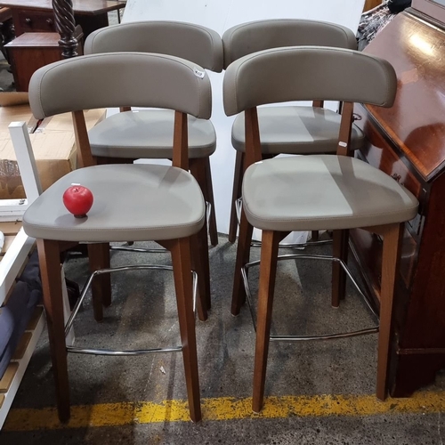 469 - Star Lot : Set of four contemporary designer Connubia Callagaris bar stools featuring tapered wooden... 