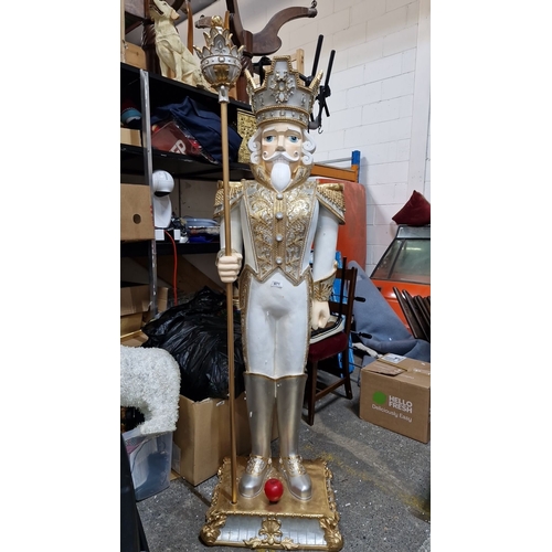 671 - Super Star Lot : A very Large 6 feet tall decorative nutcracker figure with ornate detailing, gilded... 