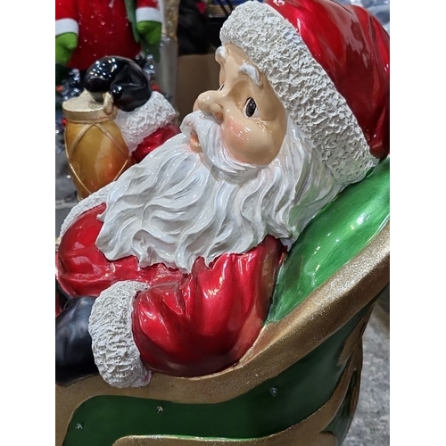 674 - Star lot : A fabulous large approx 5 feet x 4 feet  Festive Santa Claus sleigh decoration. Colorful,... 