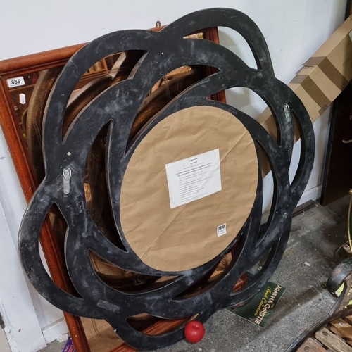 884 - A very large Circular wall mirror with intertwining black frame. From the fabulous house sale in Bou... 