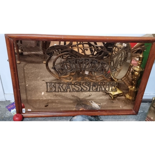 885 - A large Victorian-style etched glass mirror with 