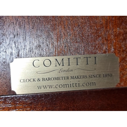 909 - A vintage  mahogany wall clock by Comitti of London, established 1850. Features Roman numerals and v... 