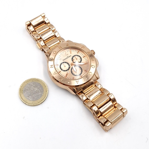 1059 - A lovely 'Pandora' Ladies rose gold toned wrist watch.