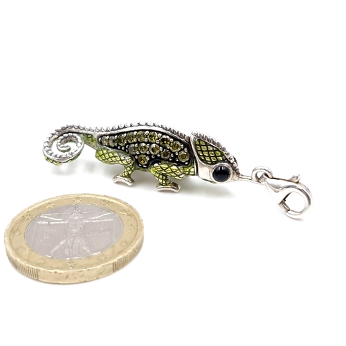 42 - A pretty Thomas Sabo gem set pendant in the form of a chameleon. Length - 4 cms. Weight - 8.6 grams.... 