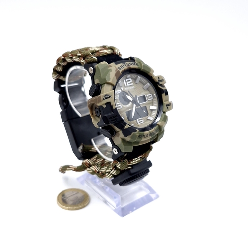 46 - An as new military style Shiyunme outdoor Multifunctional men's watch. Boxed.