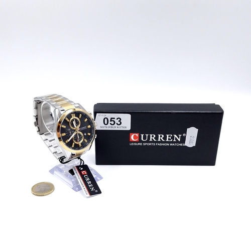 53 - An as new Curren leisure style fashion watch with associated bracelet. Comes with instruction bookle... 