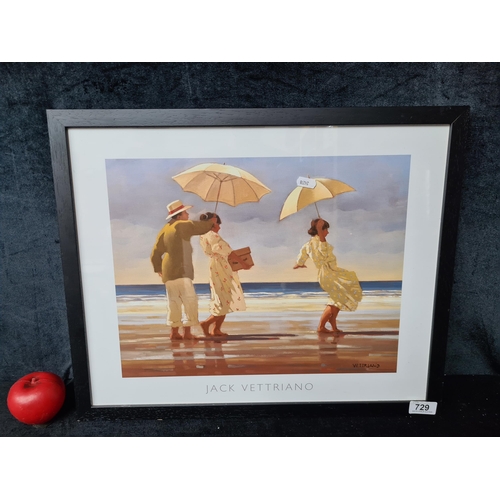 729 - A lovely large print after an original painting by 'Jack Vettriano' titled 'The Picnic Party'. House... 