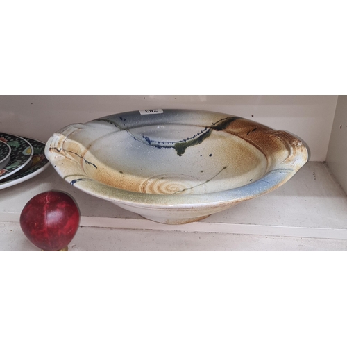 783 - A wonderful large Irish studio pottery fruit bowl by Kiltrea pottery.