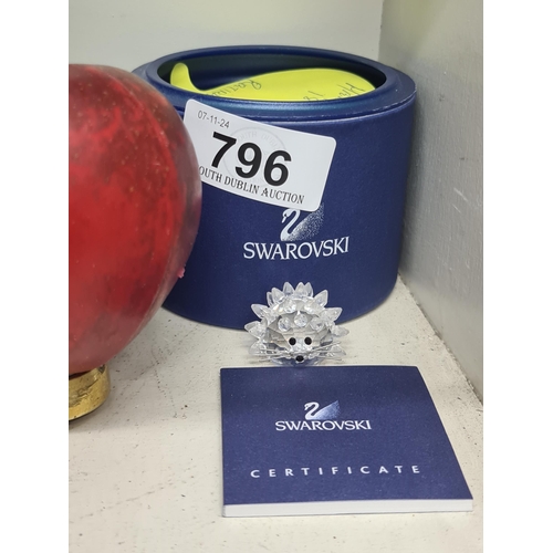 796 - A Swarovski hedgehog replica with metal moustache. RRP £45.00 on thecrystallodge.co.uk. Super collec... 