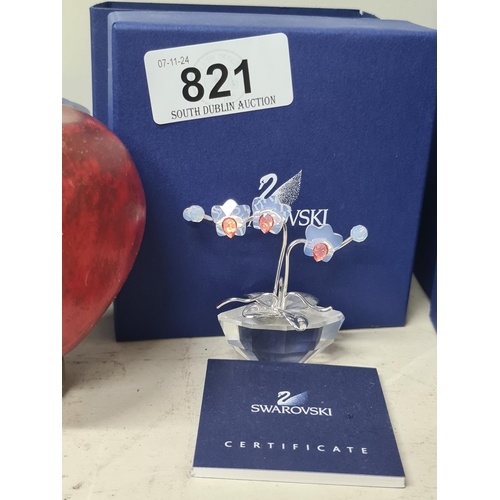 821 - A Swarovski Orchid Rhodium. RRP £85.00 on thecrystallodge.co.uk. Super collectors item. With origina... 