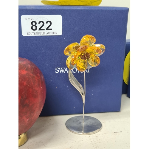 822 - A Swarovski paradise flower (Dambulla) made from light topaz crystal. RRP £105.00 on thecrystallodge... 