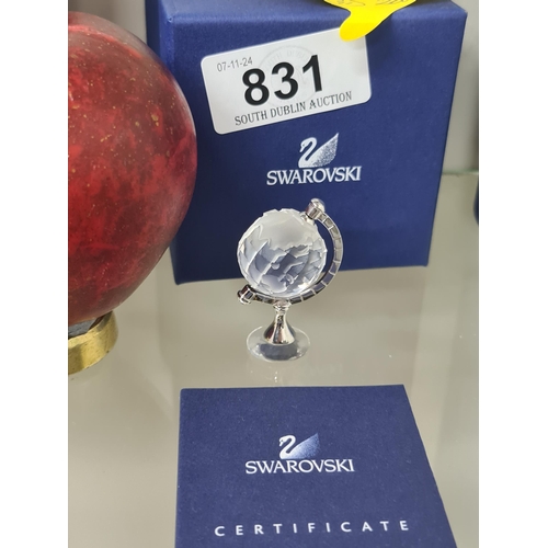 831 - A Swarovski miniature globe. RRP £45.00 on thecrystallodge.co.uk. Super collectors item. With origin... 