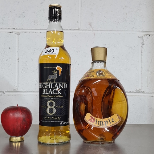 849 - Two bottles of Scotch whisky including a Haig Dimple Old Blended 70cl bottle and a Highland Black Sp... 