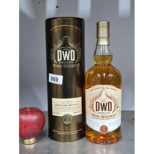 869 - A bottle of D.W.D. (Dublin Whiskey Distillery) Heritage Edition Irish Whiskey 70cl 40% in original p... 