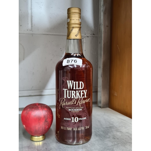 876 - A bottle of Wild Turkey Russell's Reserve Kentucky Bourbon aged 10 years 75cl 50.5%. Code printed to... 