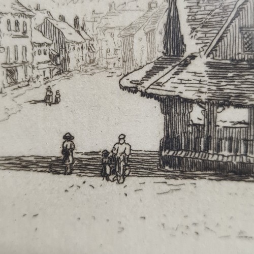 87 - Star Lot: An original etching by E.J Maybery (1887 - 1964) titled 'Old Market Place Dunster'. Signed... 