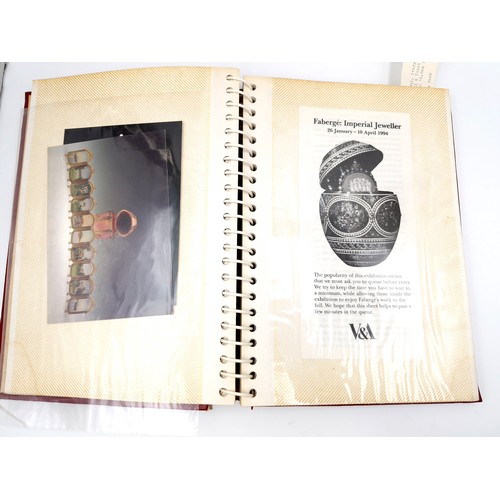 1216 - A fully furnished photograph album depicting depicting Faberge jewellery items. Previously in 31.10.... 