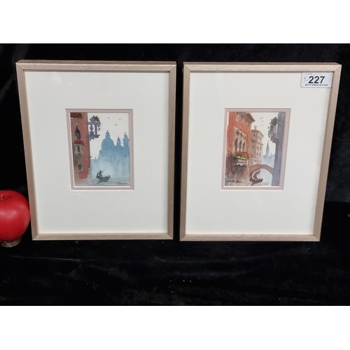 1237 - An original watercolour on paper painting titled 'Venice, Our Honeymoon'. Features a venetian scene ... 