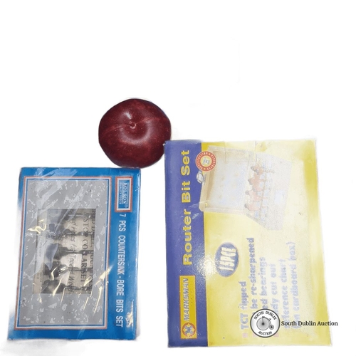 1335 - Mixed lot with Marksman Router Bit Set, 7-piece Countersink Bore Bits Set, and a Screw Tap and Die S... 