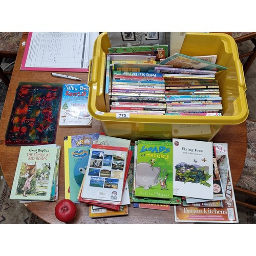 775 - A large box of both children and teenage books including titles such as 