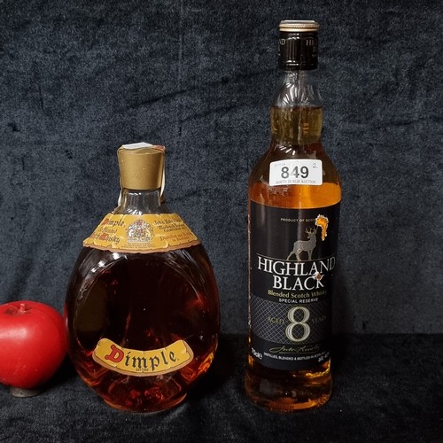 849 - Two bottles of Scotch whisky including a Haig Dimple Old Blended 70cl bottle and a Highland Black Sp... 